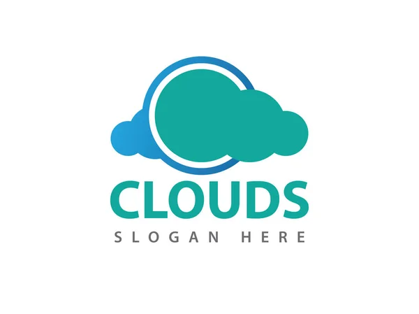 Vetor nuvem on-line design logotipo de armazenamento em nuvem — Vetor de Stock