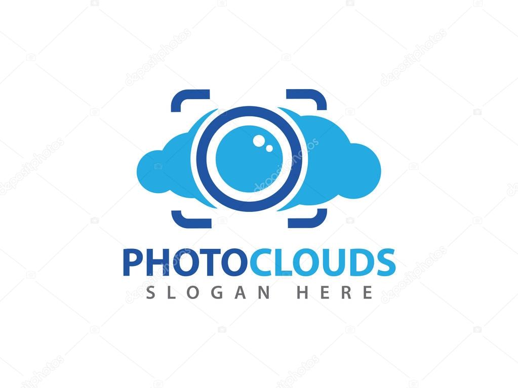 Vector online photo cloud storage logo design for web logo, application logo, icons, brand identity and more