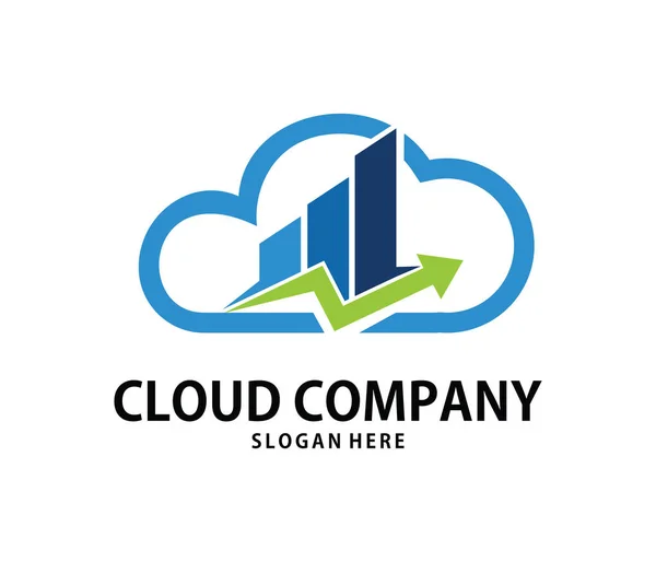 Vetor consultoria gestão financeira nuvem armazenamento em nuvem on-line logotipo design —  Vetores de Stock