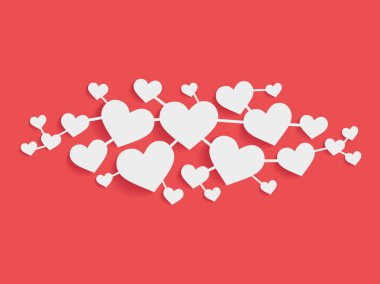 Kalp şekli birbirine bağlı anlamına gelir yaymak aşk Sevgililer Tema arka plan vektör tasarımı