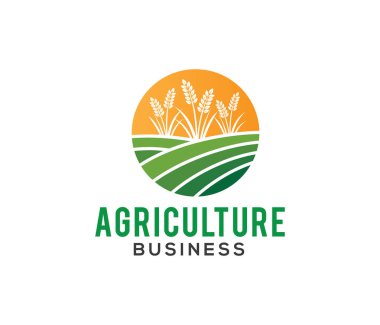 vektör logo tasarımı ve tarım iş, şirket, araştırma, hasat, bitki, teknoloji gösterimi