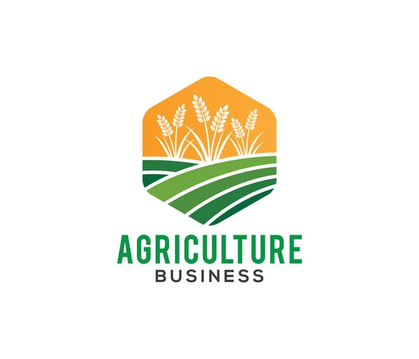 Logo vectoriel conception et illustration de l'agriculture entreprise, entreprise, recherche, récolte, plante, technologie — Image vectorielle