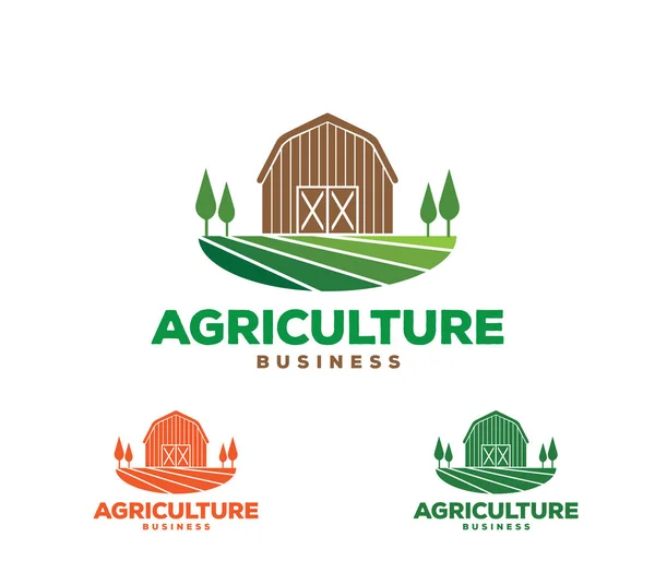 Logo vectoriel conception et illustration de l'agriculture entreprise, entreprise, recherche, récolte, plante, technologie — Image vectorielle