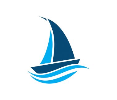 vektör logo tasarım okyanus deniz su plaj yaz yelken turizm