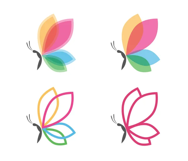 Красивый изящный величественный дизайн векторного логотипа бабочки — стоковый вектор