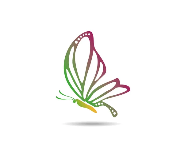 Hermoso elegante majestuoso colorido mariposa vector logo diseño — Archivo Imágenes Vectoriales