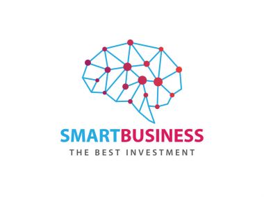 korku veren satır matris akıllı mavi nokta kırmızı vektör logo tasarımı ile