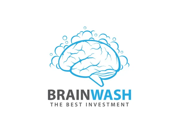 Design do logotipo do vetor de lavagem cerebral azul —  Vetores de Stock