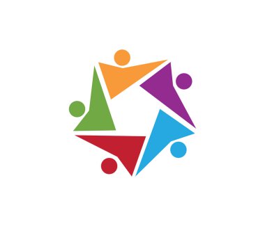 vektör logo tasarımı okullaşma, topluluk organizasyonu, spor yarışması, ortaklık dayanışma aile, liderlik çocuklar için