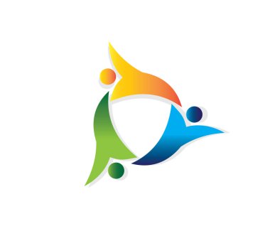 vektör logo tasarımı okullaşma, topluluk organizasyonu, spor yarışması, ortaklık dayanışma aile, liderlik çocuklar için