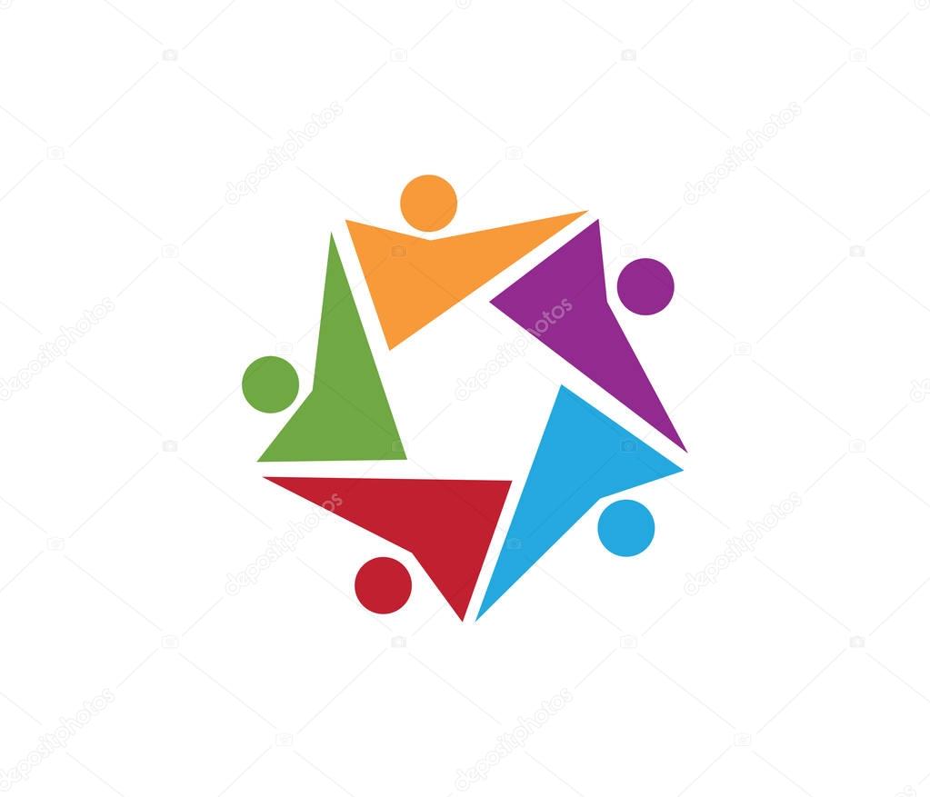 Vector logo design for children schooling, community organization, sport competition, partnership solidarity family, leadership cooperation, child adoption orphanage, training camp.