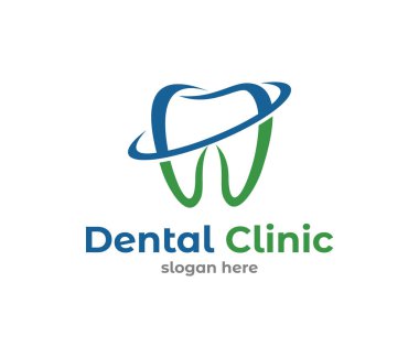 vektör logo tasarlamak diş Kliniği sağlık, diş hekimi uygulama, diş tedavisi, sağlıklı diş ve ağız için