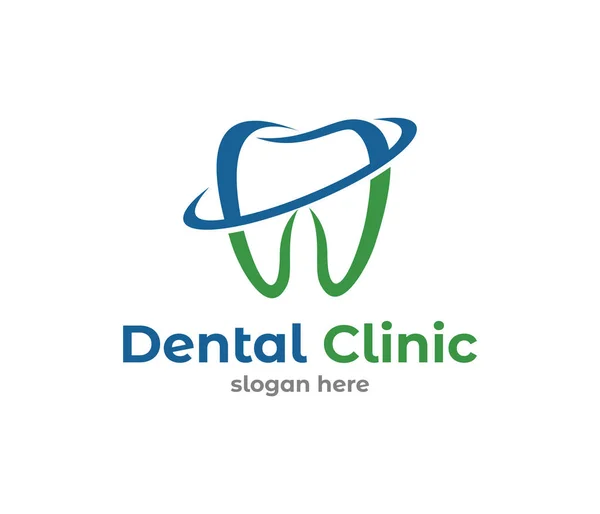 Vector logo design illustration for dental clinic healthcare, dentist practice, tooth treatment, healthy tooth and mouth — Stock Vector