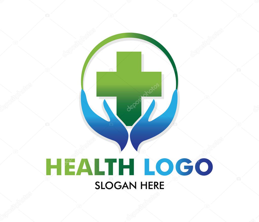 Vector logo design for health care, family healthy clinic doctor, wellness center, drug store, medical clinic, and health medical therapy