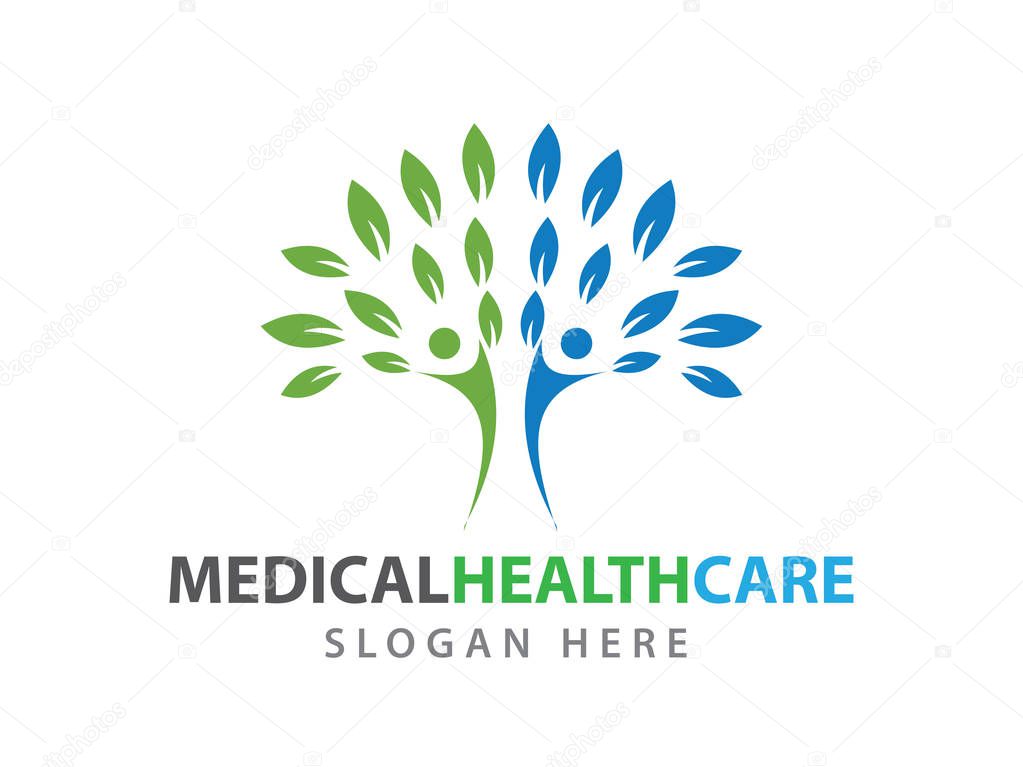 medical health wellness clinic vector logo illustration