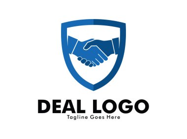 vektör logo tasarım anlaşma el sıkışmasının oturum dostluk, ortaklık işbirliği anlamını