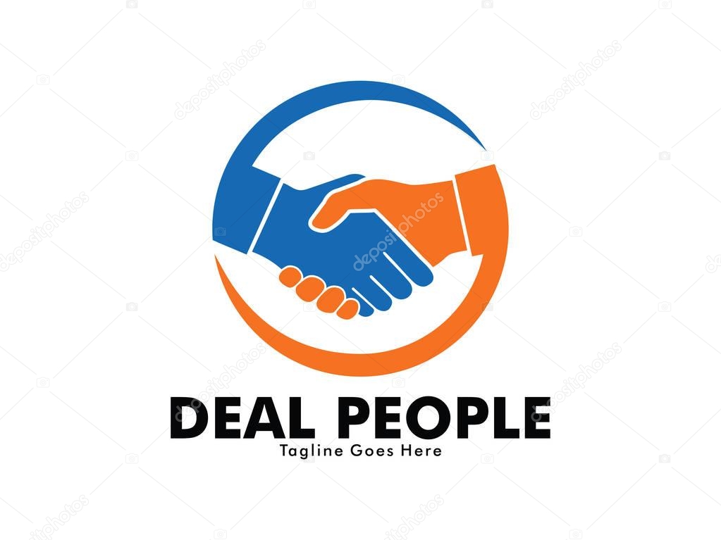 Vector logo design of deal handshake sign meaning of friendship, partnership cooperation, business teamwork and trust