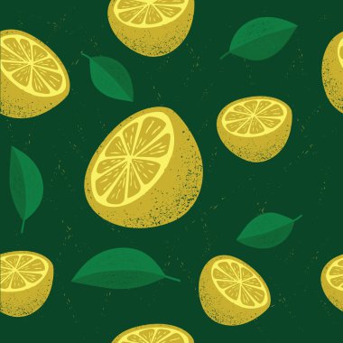 sarı limon yaz Tema vektör Dikişsiz desen şablon
