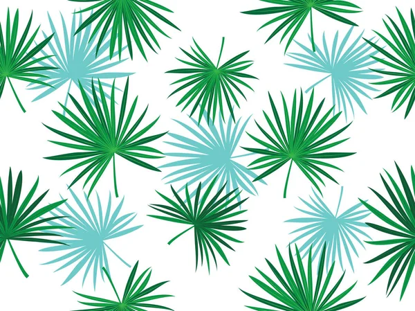 Palmera hoja vector tropical tema patrón sin costura — Vector de stock