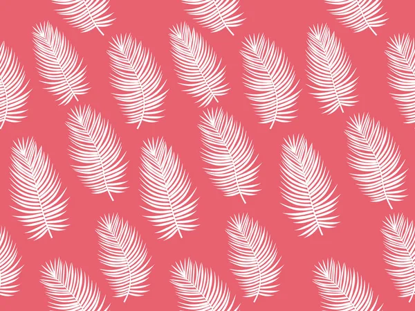 Palmera rosa hoja vector tema tropical patrón sin costuras — Archivo Imágenes Vectoriales