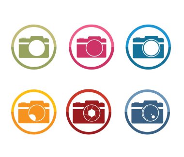 fotoğraf kamera simgesi logo vektör tasarımı