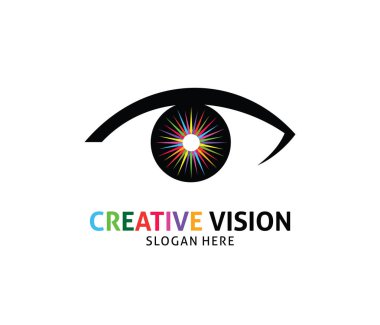 renkli optik teknoloji göz gelecek vizyon vektör logo tasarımı