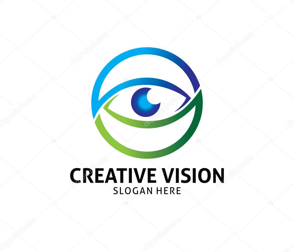 optical technology eye future vision vector logo design
