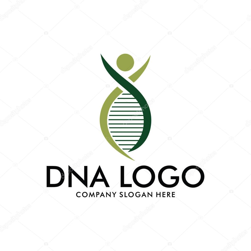 DNA helix scientific laboratory vector logo design template