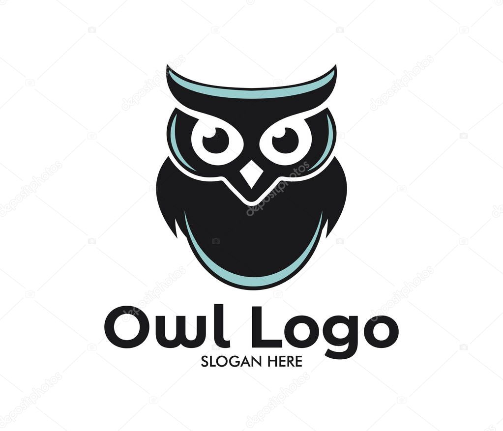 Owl wisdom vector logo design template