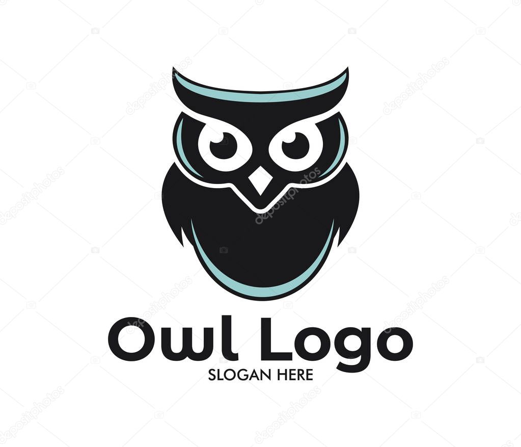 owl wisdom vector logo design