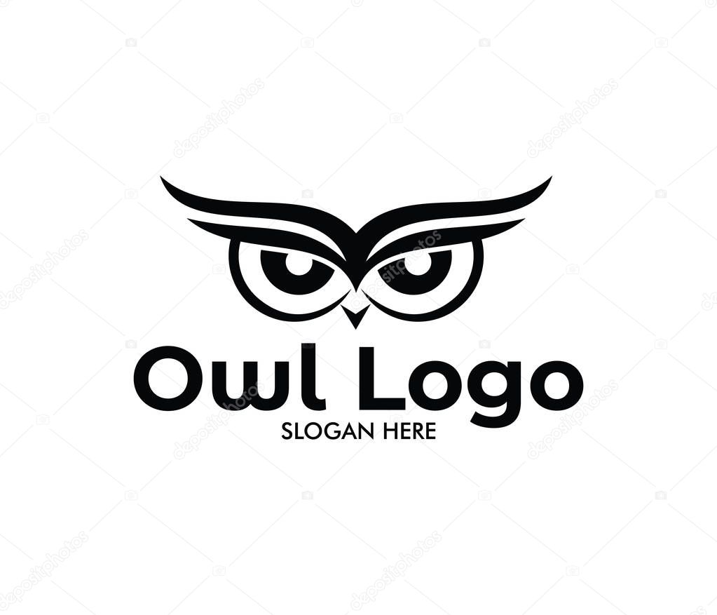 Owl wisdom vector logo design template