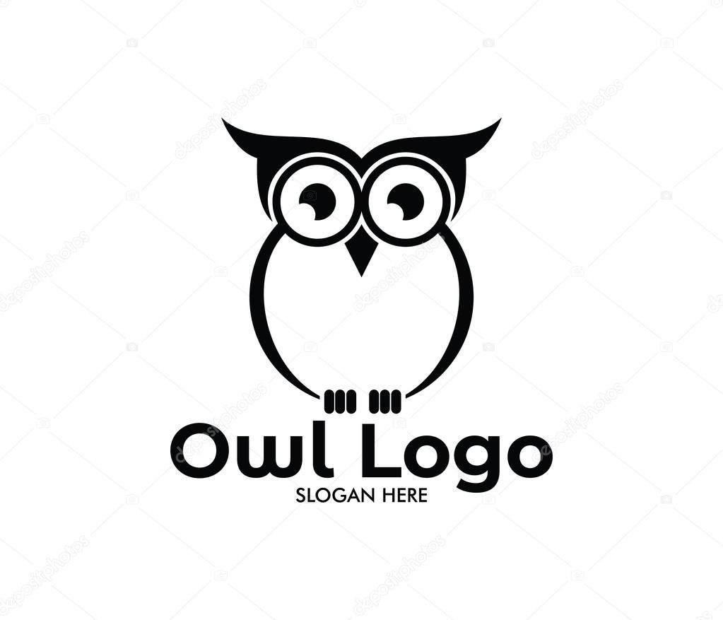 owl wisdom vector logo design