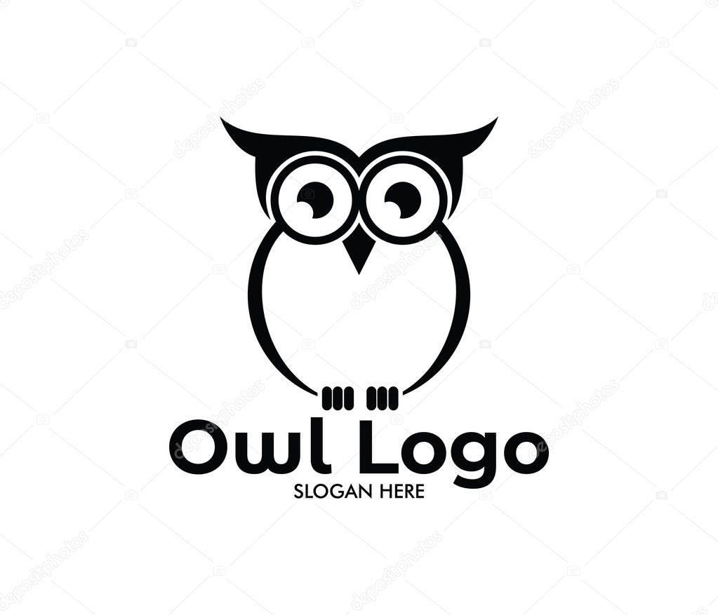 Owl wisdom vector logo design template