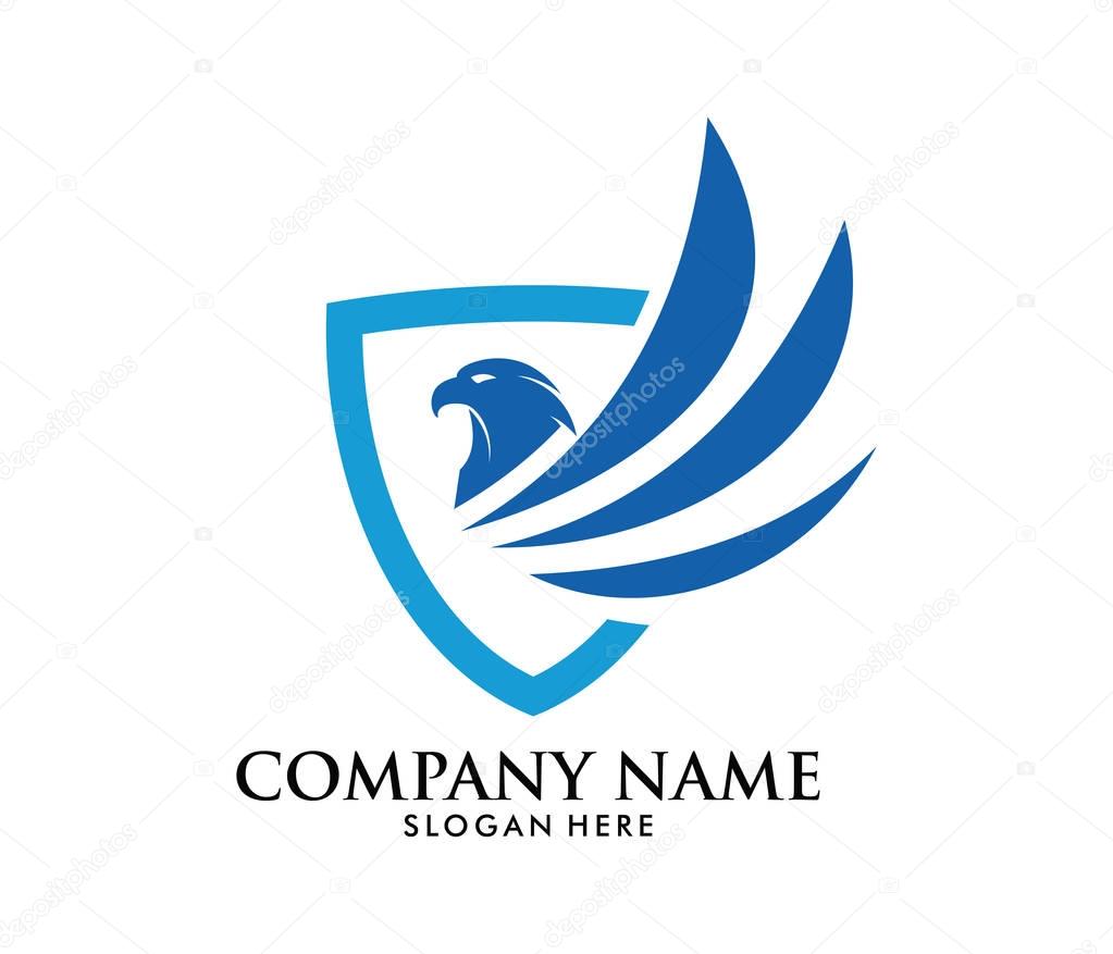 Force freedom strong eagle phoenix vector logo design template