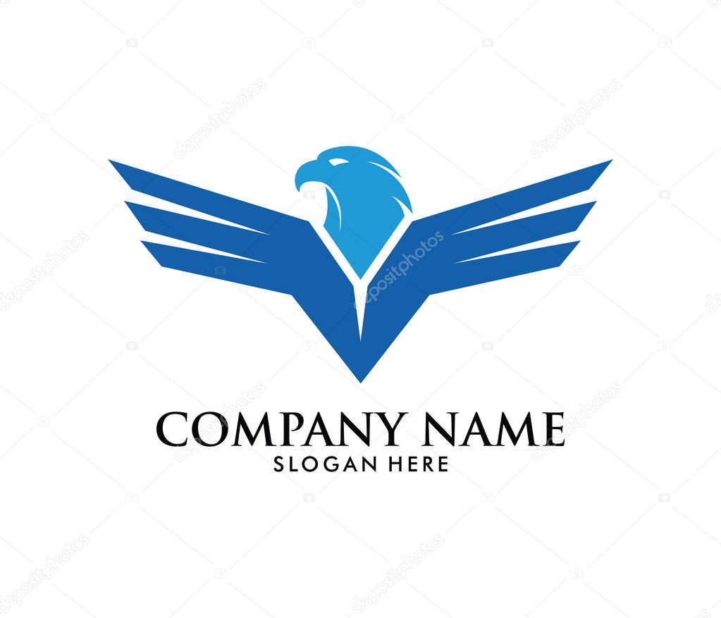 Force freedom strong eagle phoenix vector logo design template