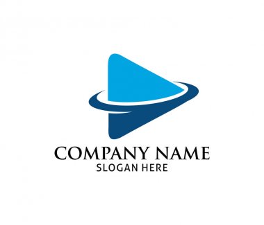 Mavi dinamik Multimedya Oyun uygulama vektör logo tasarımı