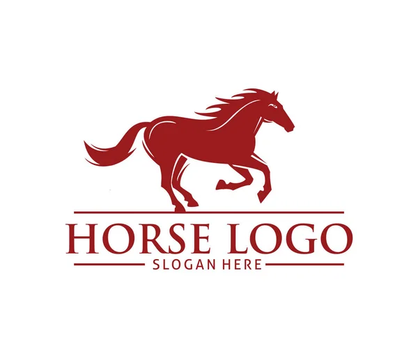 Vermelho corrida cavalo vetor logotipo design — Vetor de Stock