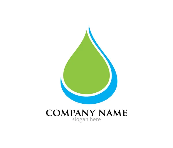Projektowanie logo wektor woda kropla liść czystego źródła — Wektor stockowy