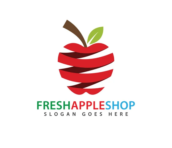 Rode abstract voorjaar apple fruit vector logo ontwerp — Stockvector