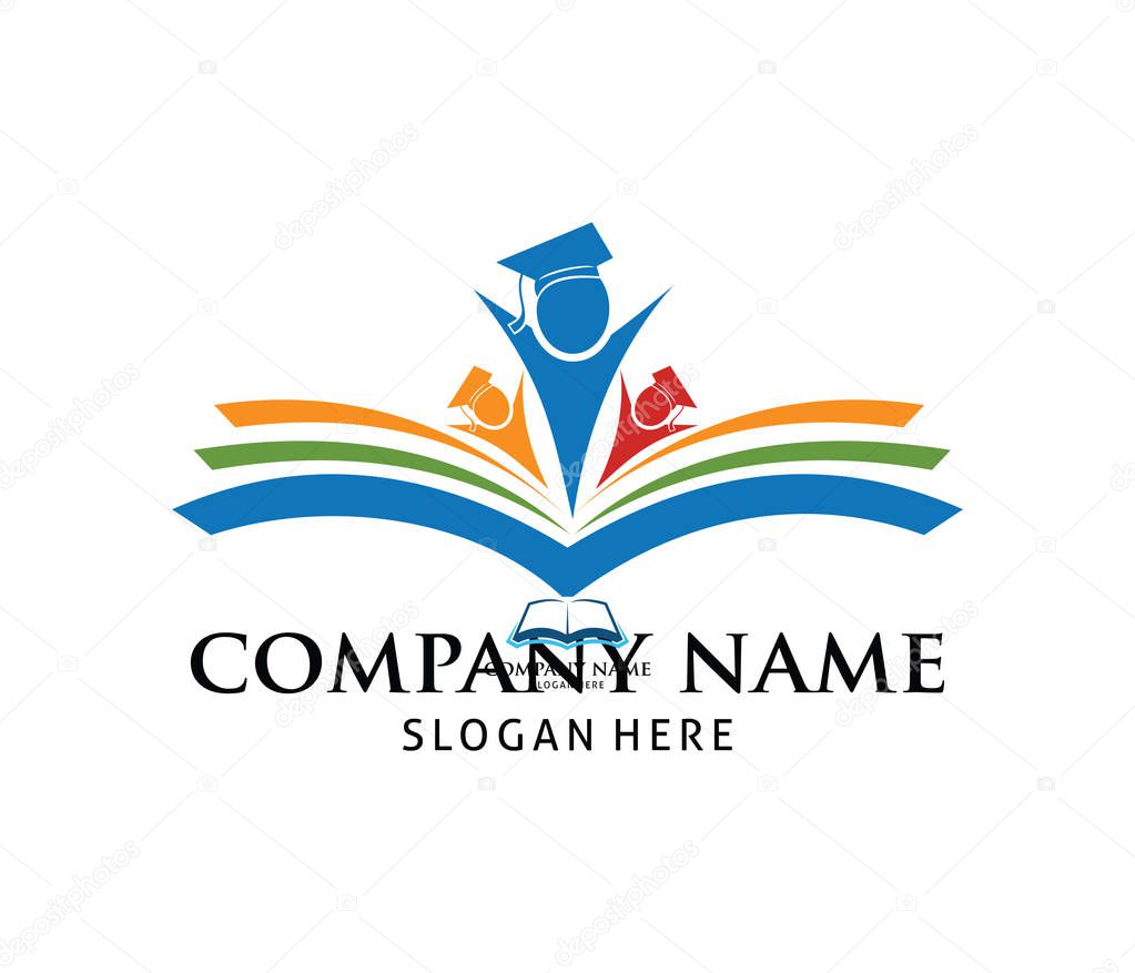 Smart learning education book shop store vector logo design template