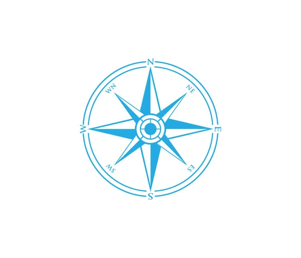 Kompass Wind Rose Reise Abenteuer Richtung Navigation Vektor Logo Design — Stockvektor