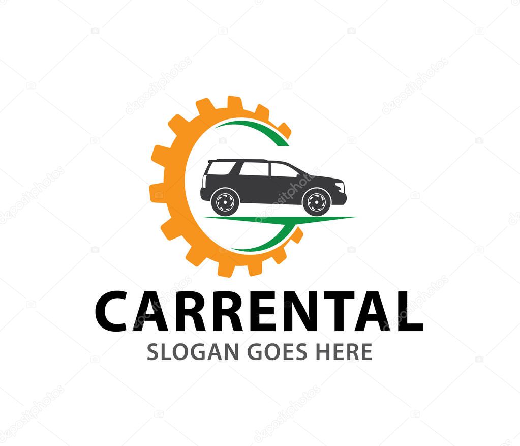 Car rental dealer service vector logo design template