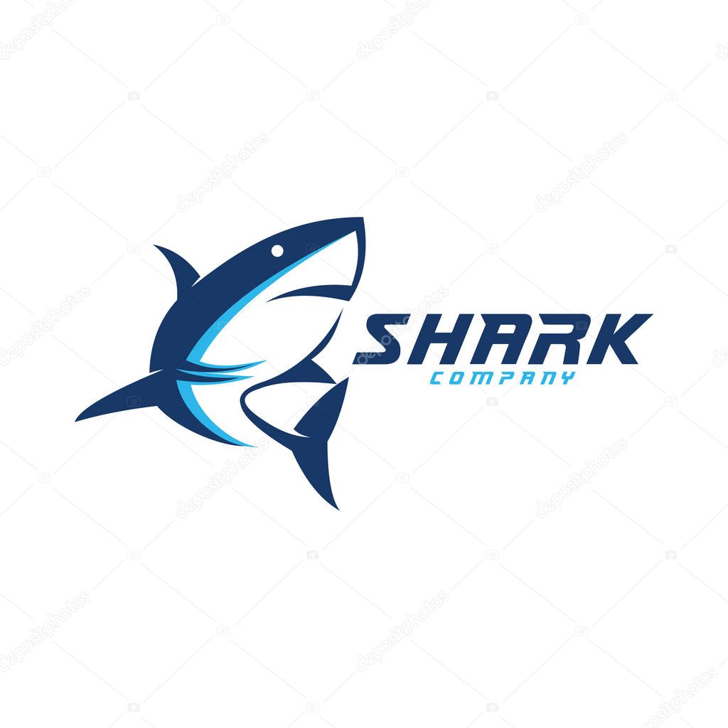 Mascot shark electronic sport game vector logo design template