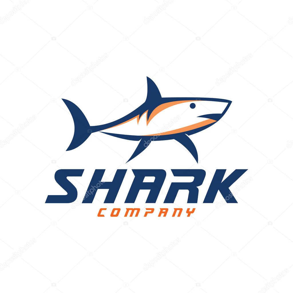 Mascot shark electronic sport game vector logo design template