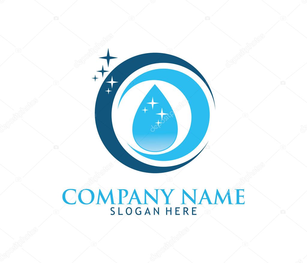 Professional cleaning washing service household maintenance vector logo design