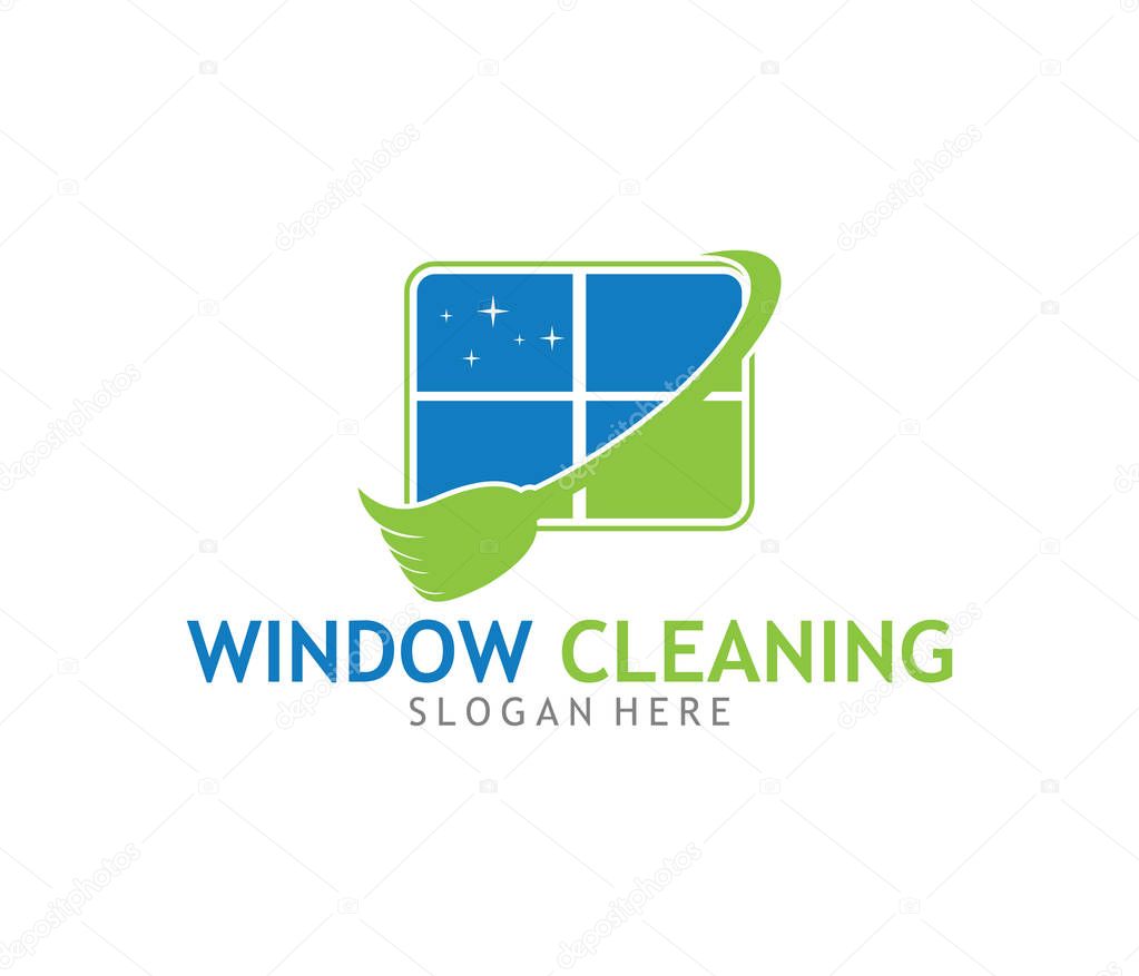 Professional cleaning washing service household maintenance vector logo design