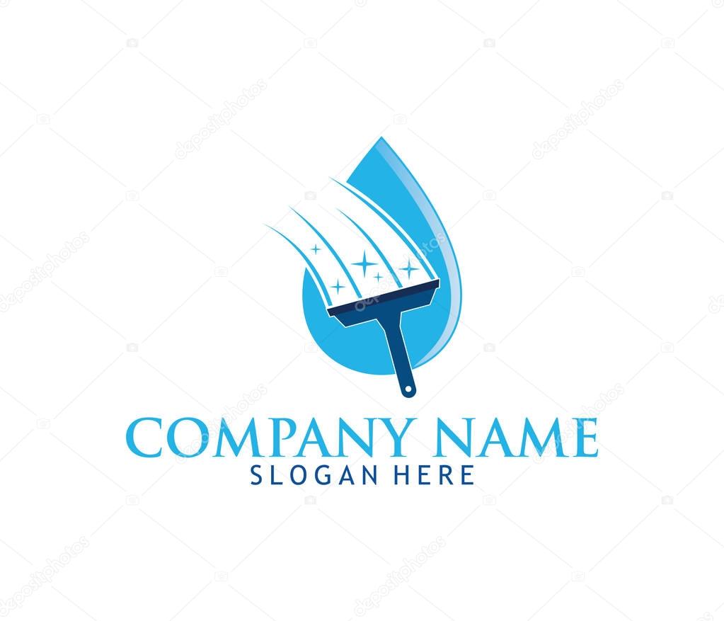 cleaning washing service household maintenance vector logo design