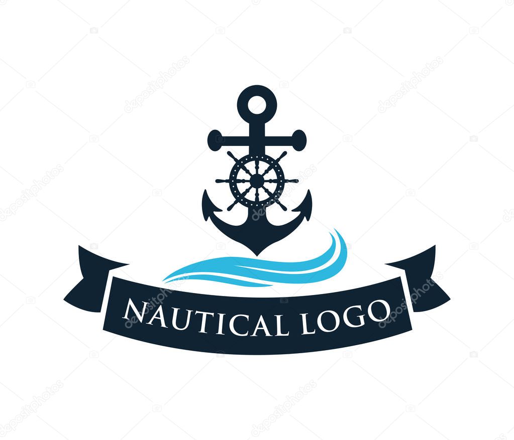 Nautical navy cruise vector logo design