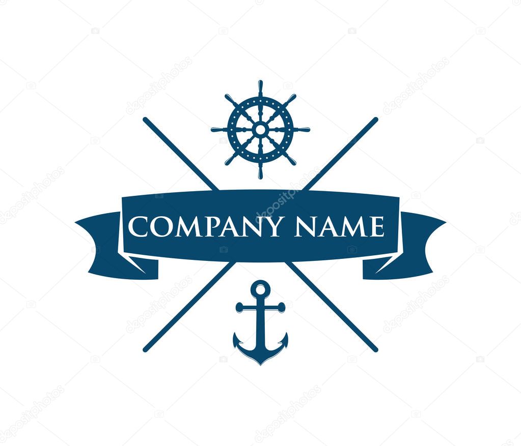 Nautical navy cruise vector logo design
