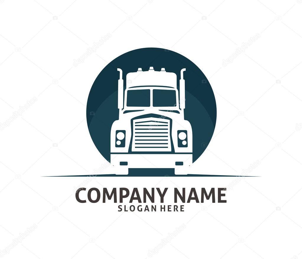 truck logistic cargo expedition delivery vector logo design template